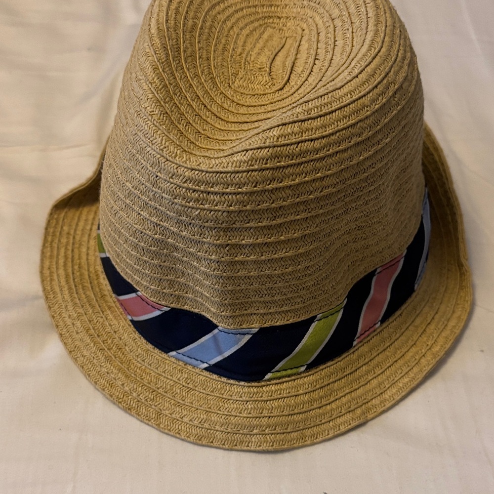Gymboree Tan Straw Hat with Colorful Band